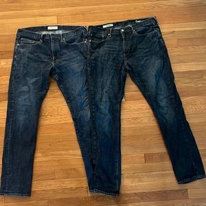 2 pairs gap 36/34 Gap slim fit jeans